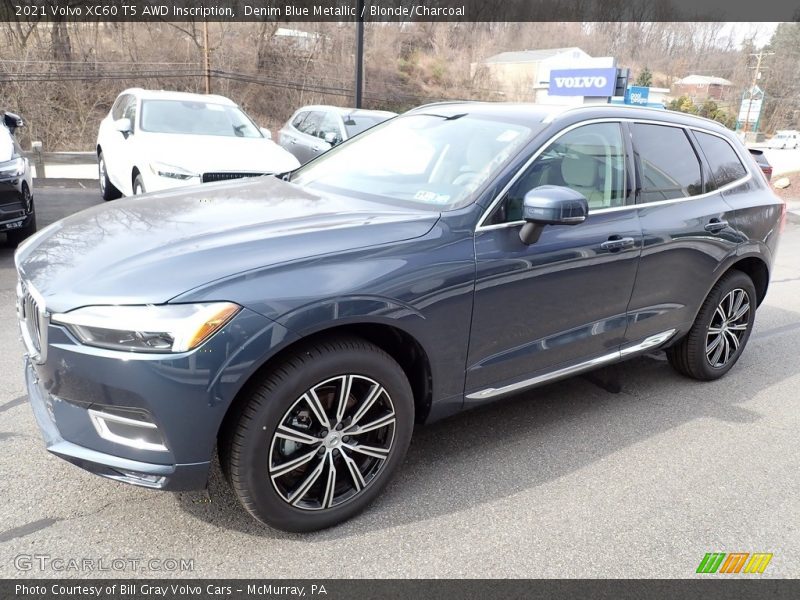 Denim Blue Metallic / Blonde/Charcoal 2021 Volvo XC60 T5 AWD Inscription