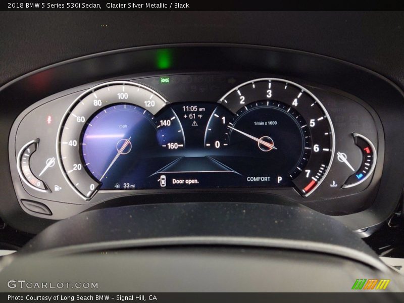 Glacier Silver Metallic / Black 2018 BMW 5 Series 530i Sedan