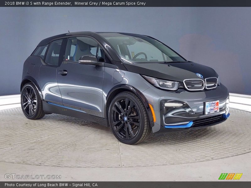 Mineral Grey / Mega Carum Spice Grey 2018 BMW i3 S with Range Extender