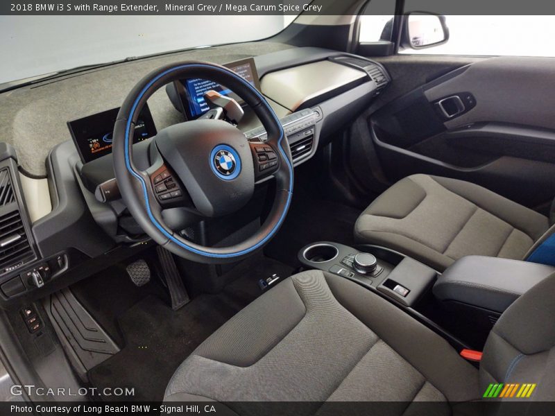 Mineral Grey / Mega Carum Spice Grey 2018 BMW i3 S with Range Extender