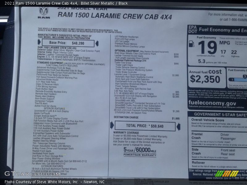 Billet Silver Metallic / Black 2021 Ram 1500 Laramie Crew Cab 4x4