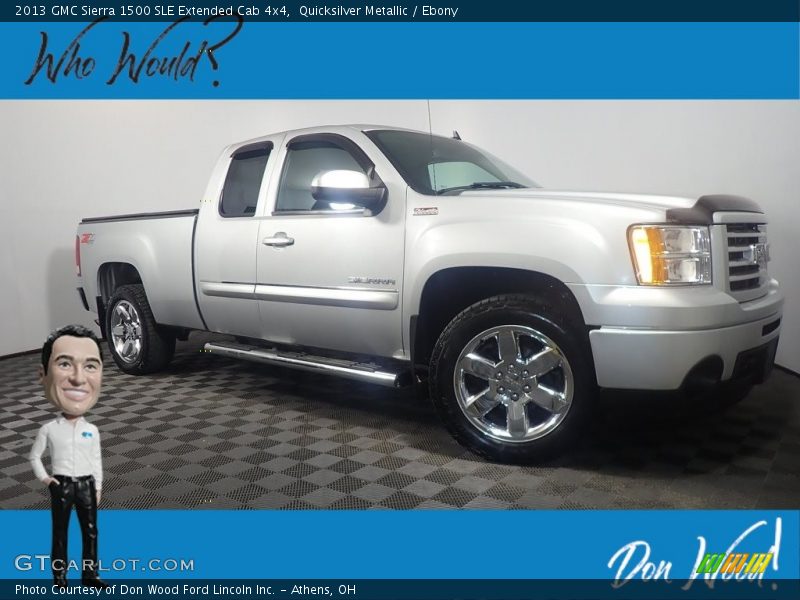 Quicksilver Metallic / Ebony 2013 GMC Sierra 1500 SLE Extended Cab 4x4