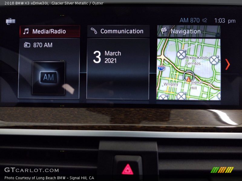 Glacier Silver Metallic / Oyster 2018 BMW X3 xDrive30i