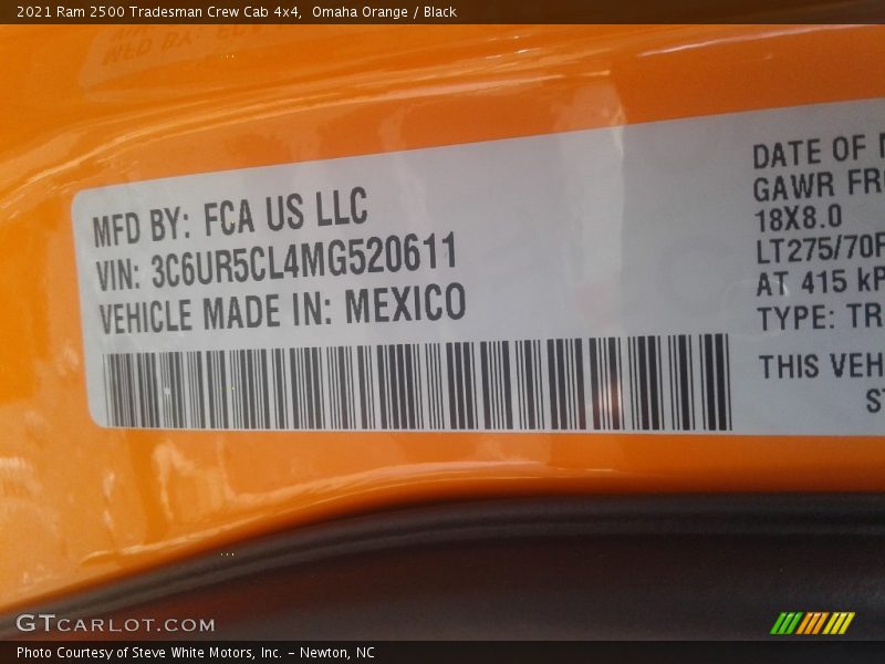 Omaha Orange / Black 2021 Ram 2500 Tradesman Crew Cab 4x4