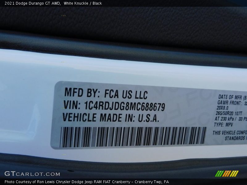 White Knuckle / Black 2021 Dodge Durango GT AWD