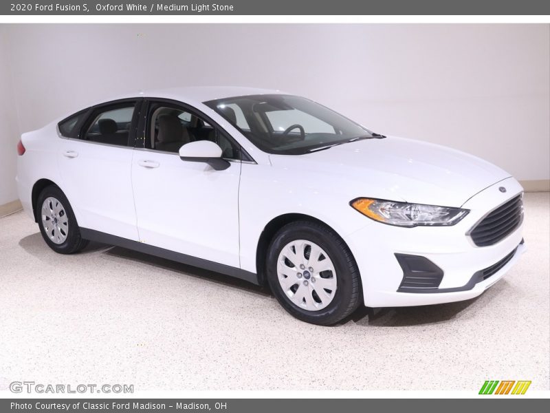 Oxford White / Medium Light Stone 2020 Ford Fusion S