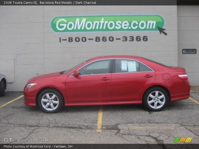 Barcelona Red Metallic / Dark Charcoal 2008 Toyota Camry SE