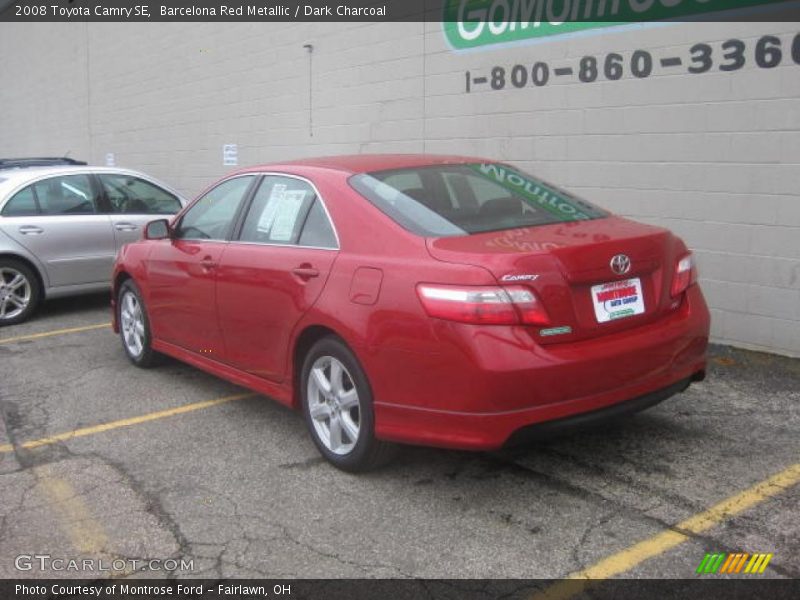 Barcelona Red Metallic / Dark Charcoal 2008 Toyota Camry SE