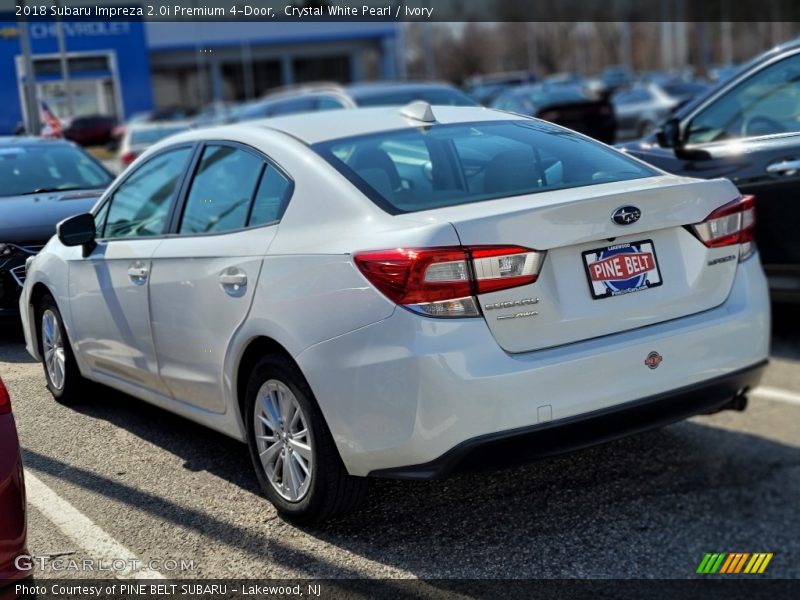 Crystal White Pearl / Ivory 2018 Subaru Impreza 2.0i Premium 4-Door