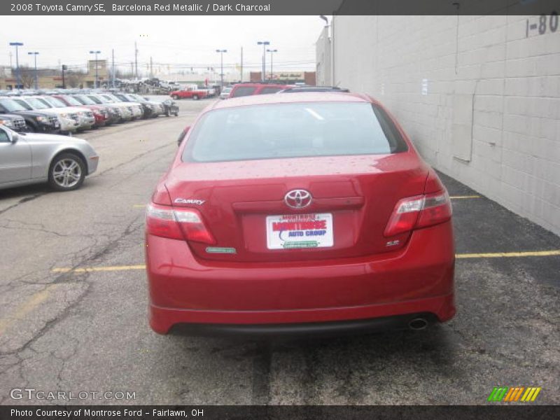 Barcelona Red Metallic / Dark Charcoal 2008 Toyota Camry SE