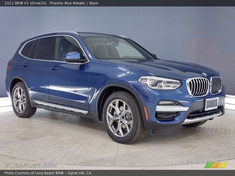 Phytonic Blue Metallic / Black 2021 BMW X3 sDrive30i