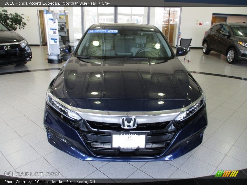 Obsidian Blue Pearl / Gray 2018 Honda Accord EX Sedan