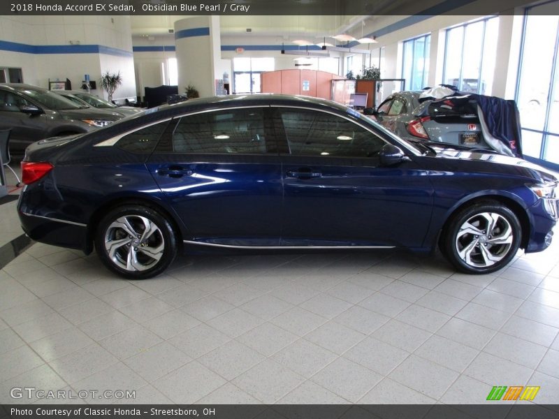 Obsidian Blue Pearl / Gray 2018 Honda Accord EX Sedan