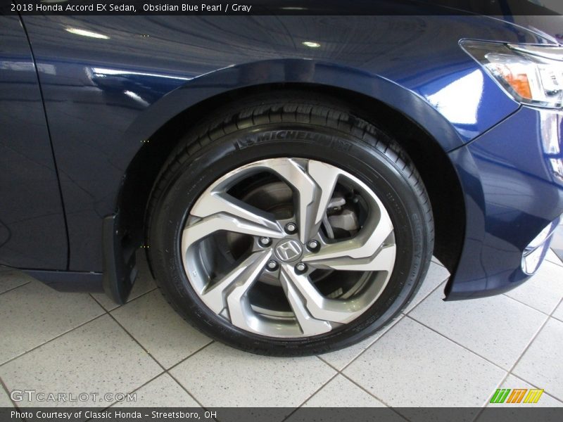 Obsidian Blue Pearl / Gray 2018 Honda Accord EX Sedan