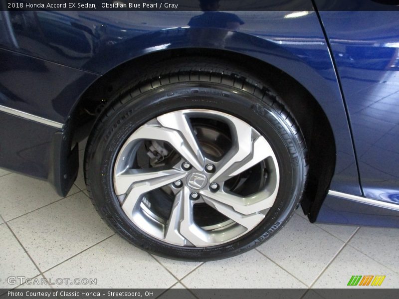 Obsidian Blue Pearl / Gray 2018 Honda Accord EX Sedan