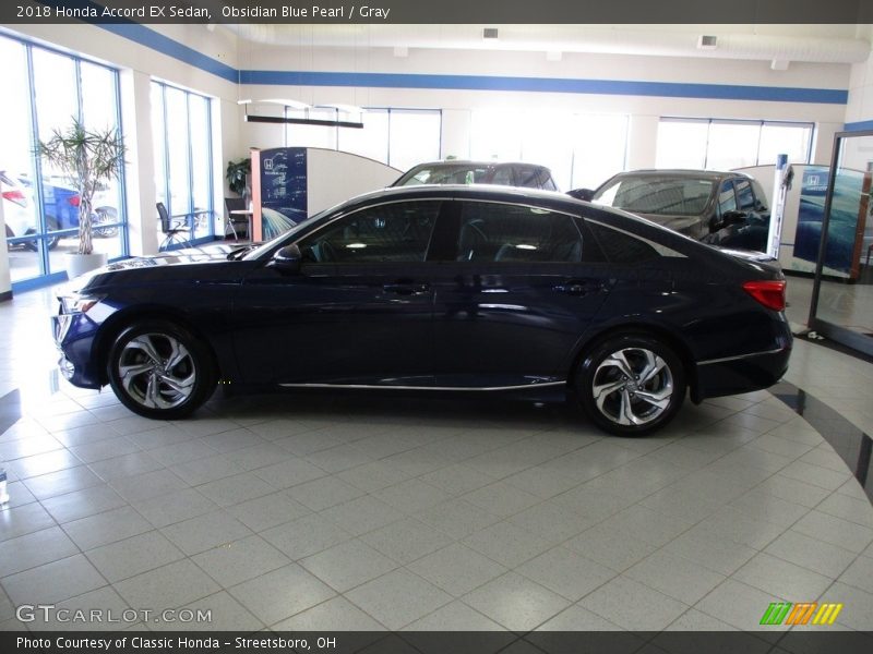 Obsidian Blue Pearl / Gray 2018 Honda Accord EX Sedan