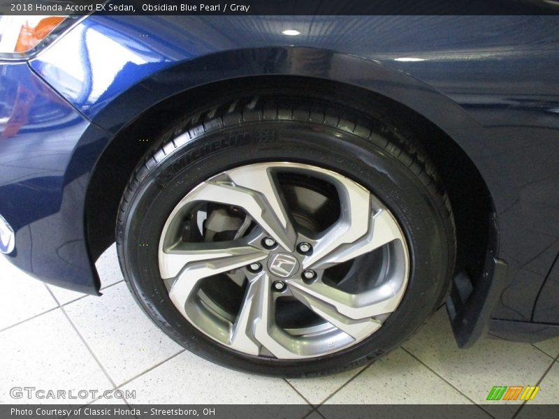 Obsidian Blue Pearl / Gray 2018 Honda Accord EX Sedan