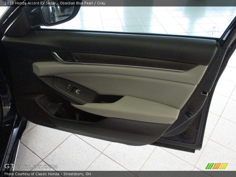 Obsidian Blue Pearl / Gray 2018 Honda Accord EX Sedan