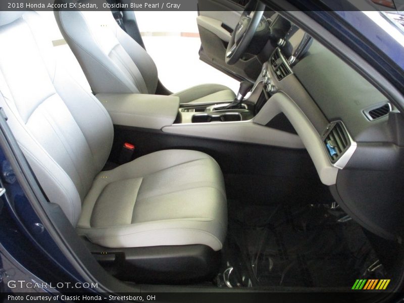 Obsidian Blue Pearl / Gray 2018 Honda Accord EX Sedan