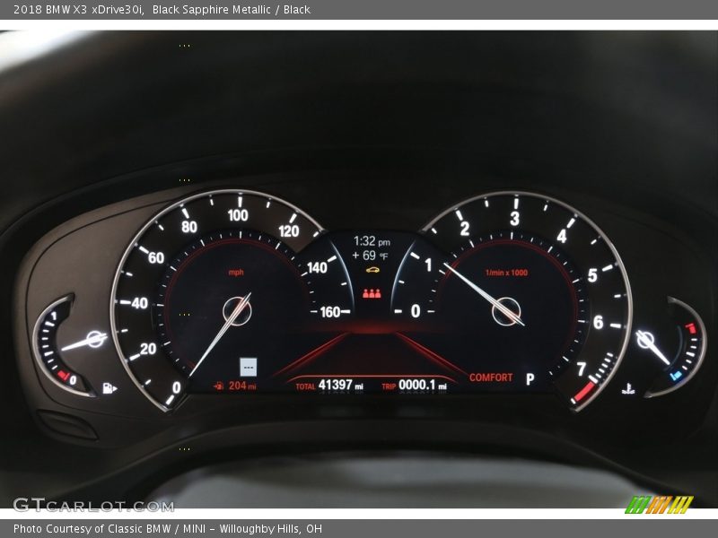 Black Sapphire Metallic / Black 2018 BMW X3 xDrive30i