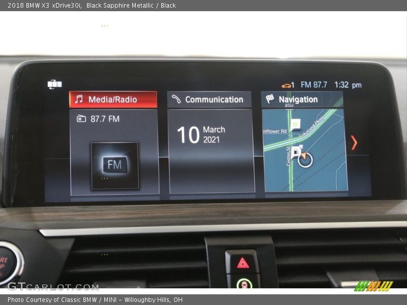 Black Sapphire Metallic / Black 2018 BMW X3 xDrive30i