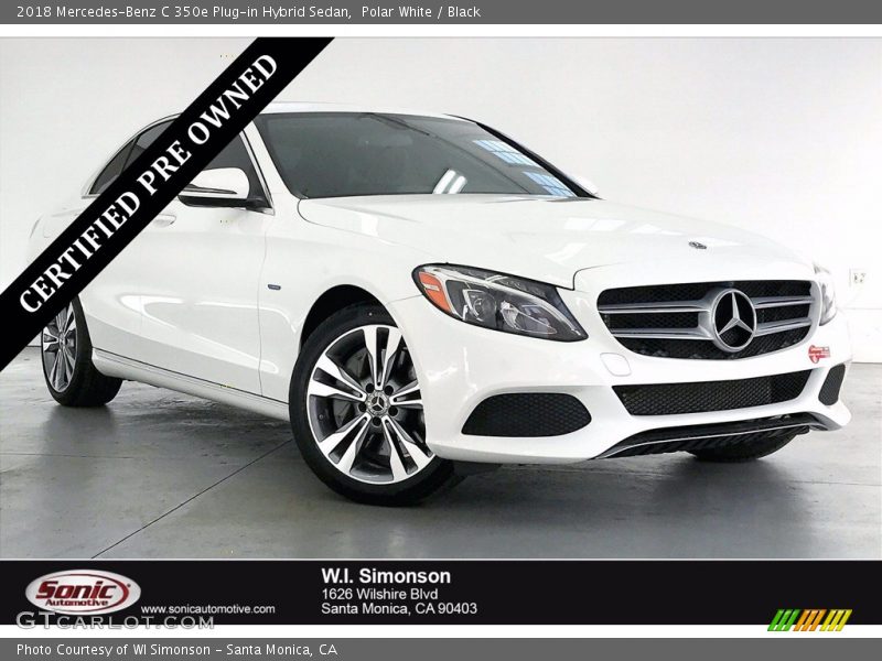 Polar White / Black 2018 Mercedes-Benz C 350e Plug-in Hybrid Sedan