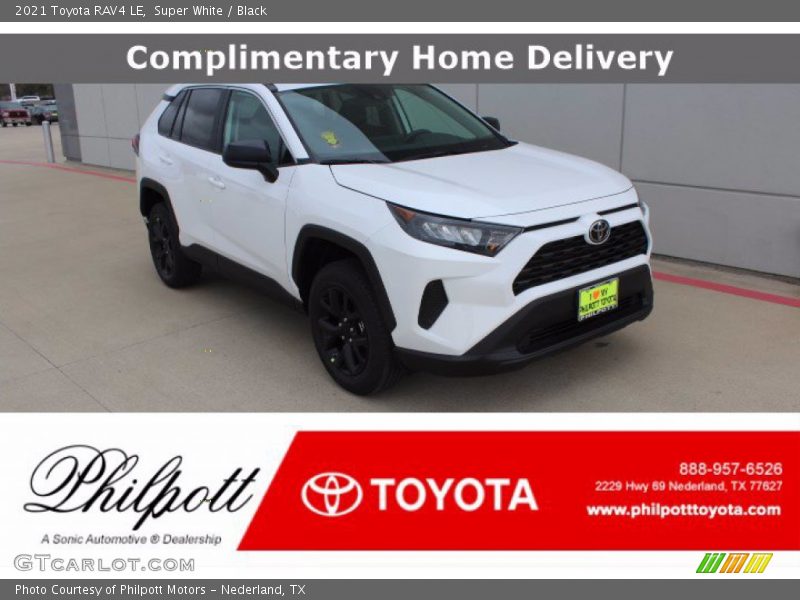 Super White / Black 2021 Toyota RAV4 LE