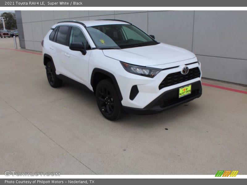Super White / Black 2021 Toyota RAV4 LE