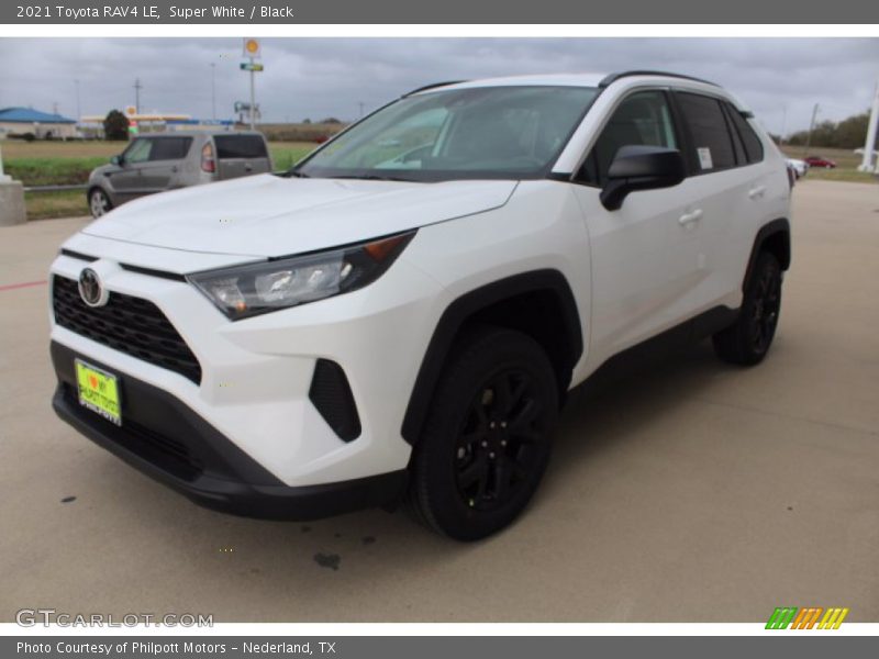 Super White / Black 2021 Toyota RAV4 LE