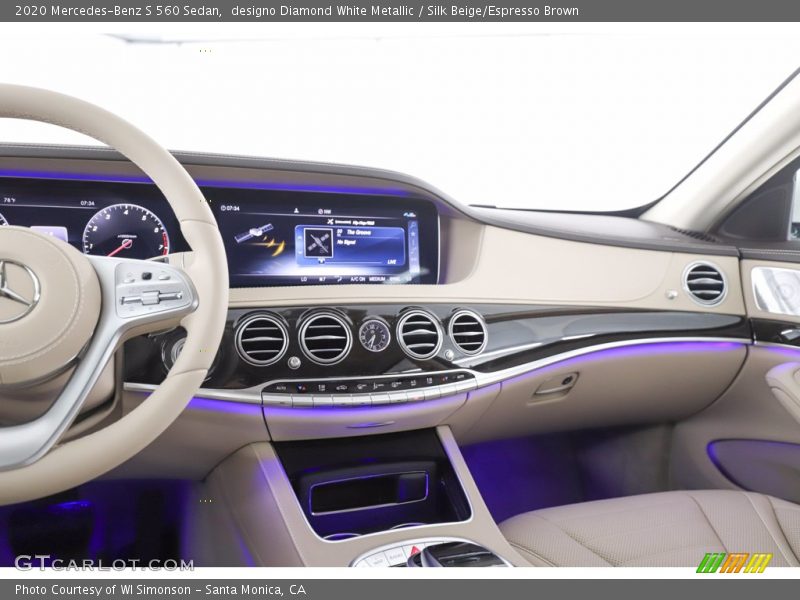 designo Diamond White Metallic / Silk Beige/Espresso Brown 2020 Mercedes-Benz S 560 Sedan