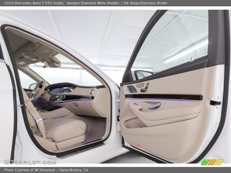 designo Diamond White Metallic / Silk Beige/Espresso Brown 2020 Mercedes-Benz S 560 Sedan