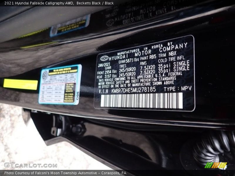 Becketts Black / Black 2021 Hyundai Palisade Calligraphy AWD