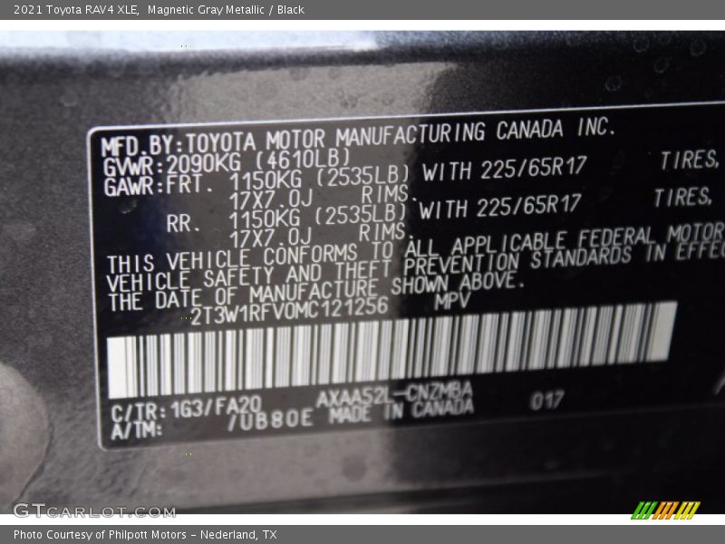 Magnetic Gray Metallic / Black 2021 Toyota RAV4 XLE