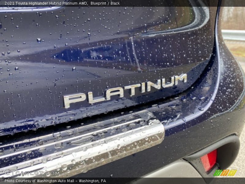 Blueprint / Black 2021 Toyota Highlander Hybrid Platinum AWD