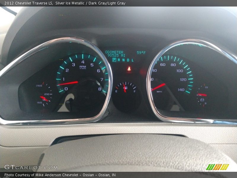 Silver Ice Metallic / Dark Gray/Light Gray 2012 Chevrolet Traverse LS
