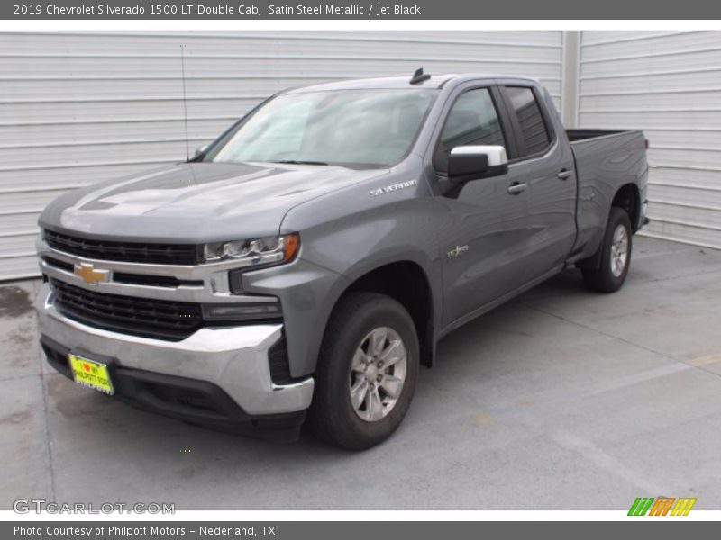 Satin Steel Metallic / Jet Black 2019 Chevrolet Silverado 1500 LT Double Cab