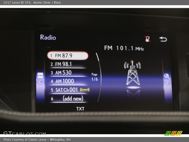 Atomic Silver / Black 2017 Lexus ES 350