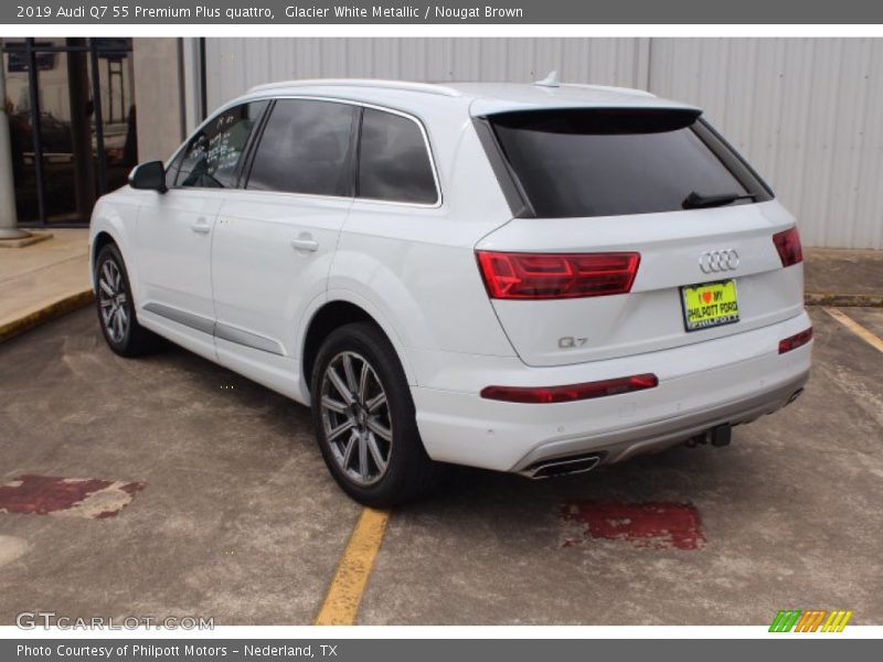 Glacier White Metallic / Nougat Brown 2019 Audi Q7 55 Premium Plus quattro