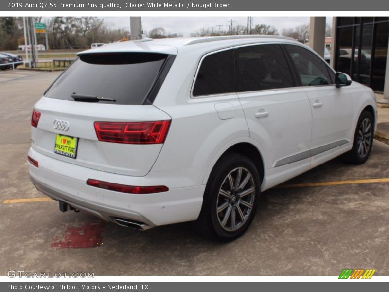 Glacier White Metallic / Nougat Brown 2019 Audi Q7 55 Premium Plus quattro