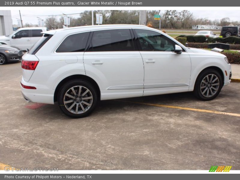 Glacier White Metallic / Nougat Brown 2019 Audi Q7 55 Premium Plus quattro