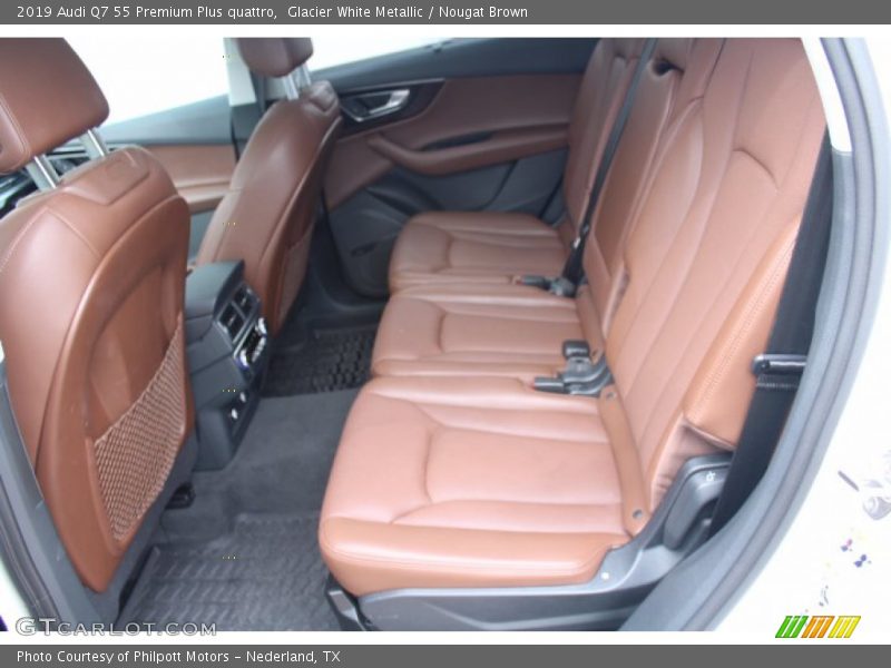 Glacier White Metallic / Nougat Brown 2019 Audi Q7 55 Premium Plus quattro