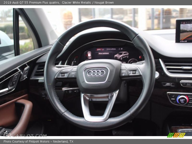 Glacier White Metallic / Nougat Brown 2019 Audi Q7 55 Premium Plus quattro