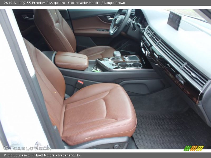 Glacier White Metallic / Nougat Brown 2019 Audi Q7 55 Premium Plus quattro