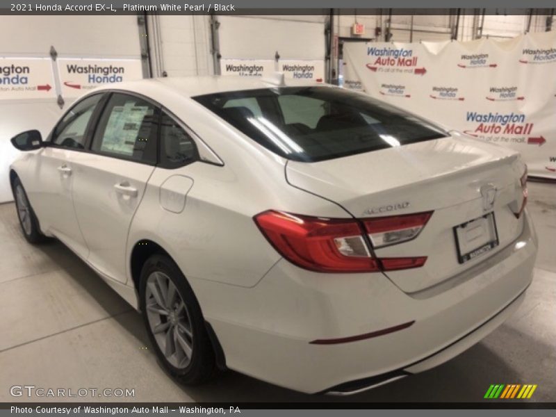Platinum White Pearl / Black 2021 Honda Accord EX-L