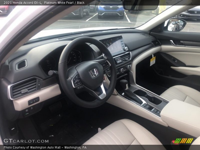 Platinum White Pearl / Black 2021 Honda Accord EX-L