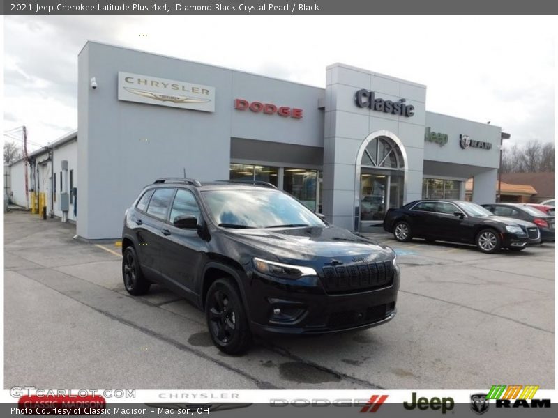 Diamond Black Crystal Pearl / Black 2021 Jeep Cherokee Latitude Plus 4x4
