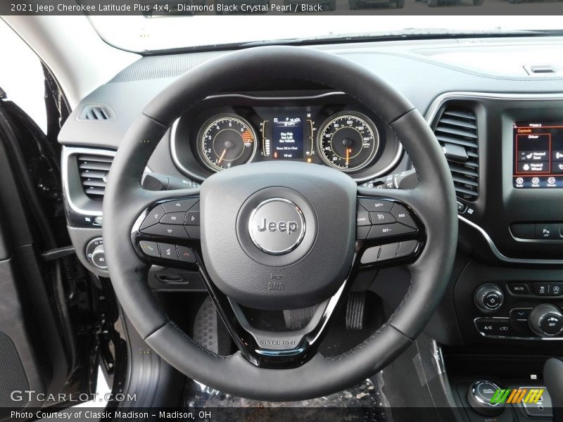 Diamond Black Crystal Pearl / Black 2021 Jeep Cherokee Latitude Plus 4x4