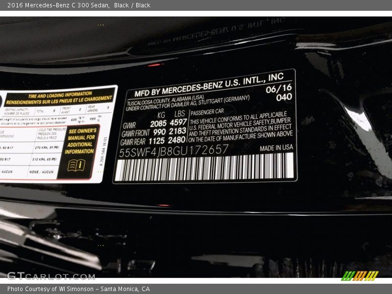 Black / Black 2016 Mercedes-Benz C 300 Sedan