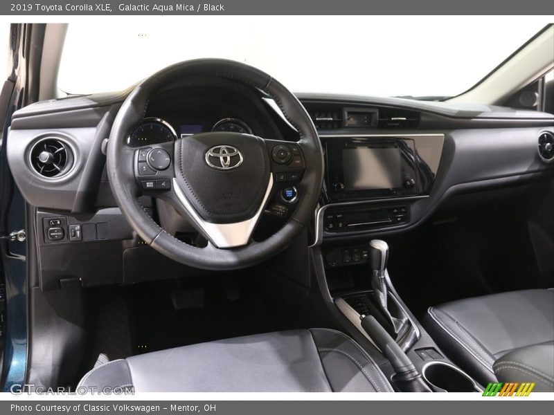 Galactic Aqua Mica / Black 2019 Toyota Corolla XLE