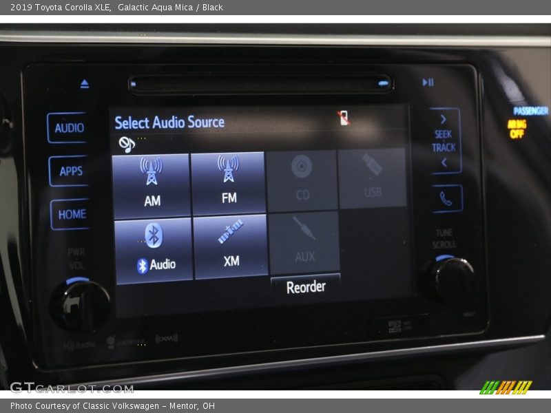 Galactic Aqua Mica / Black 2019 Toyota Corolla XLE